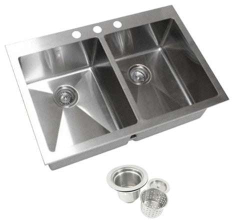 33 Ortega Double Bowl Stainless Steel Undermount Sink Single