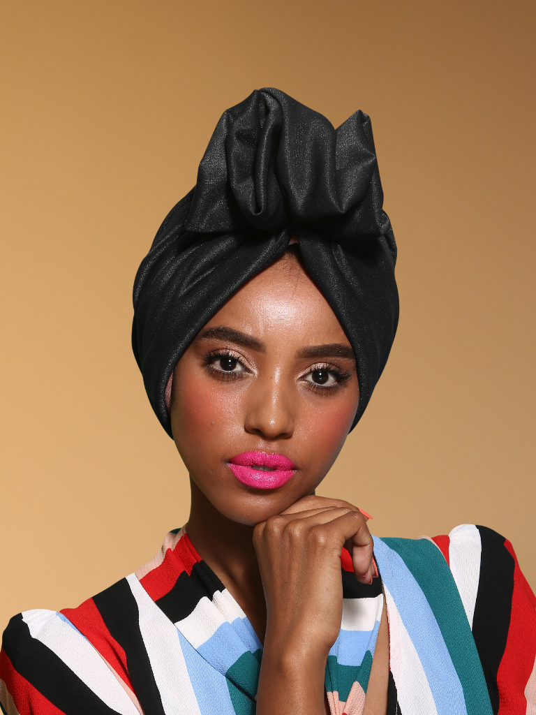 Black Hair Turban Rona Hand Made Turbans 