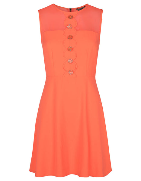 Kim orange skater dress