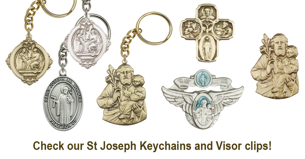 St Joseph Keychains and Visor Clips