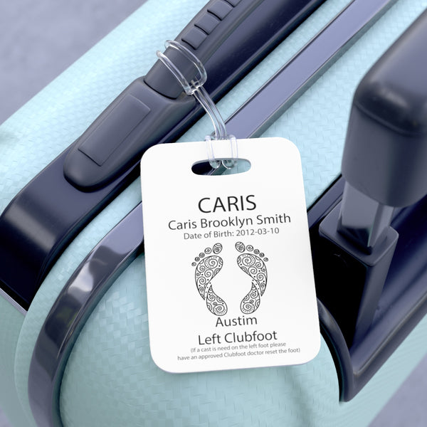 Feet - (1) - Medical Stoller & Carseat or Wheelchair Tag