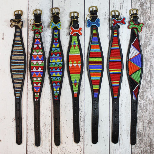 Kenyan Beaded Whippet Collar | Handmade 