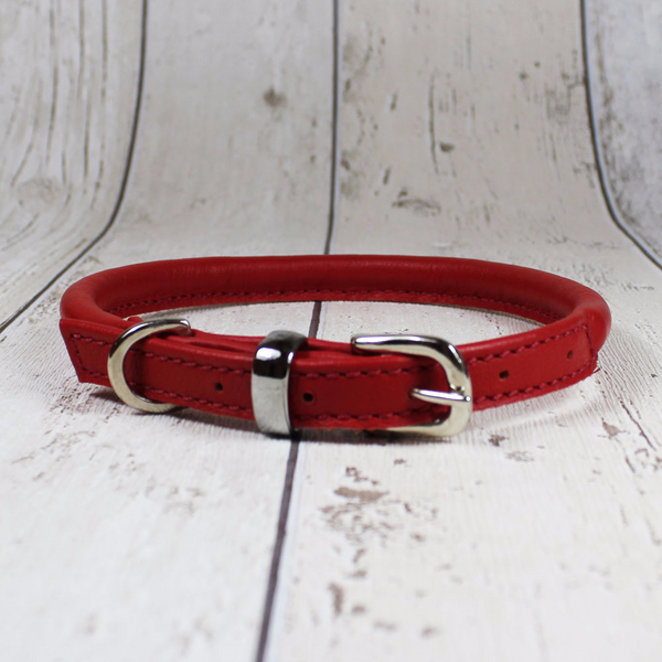 rolled leather dog collar