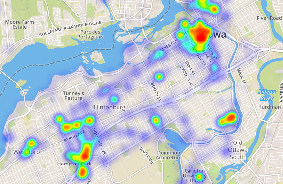 2016 locations in Ottawa