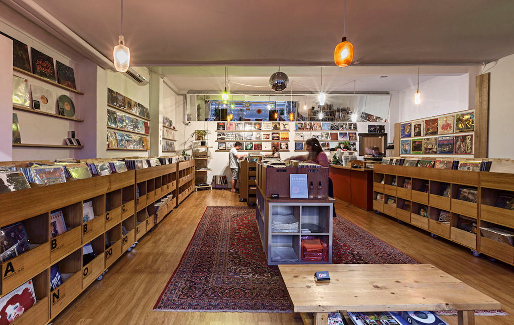 Dutch Vinyl Record store in the evening