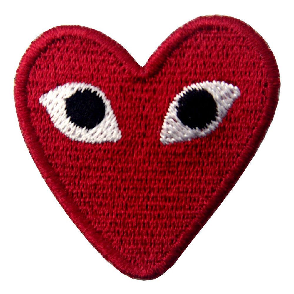 PLAY" COMME des GARCONS Red Heart Eyes Applique Iron On Sew On Patch EMBIRD