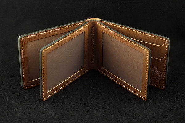 brown leather card wallet