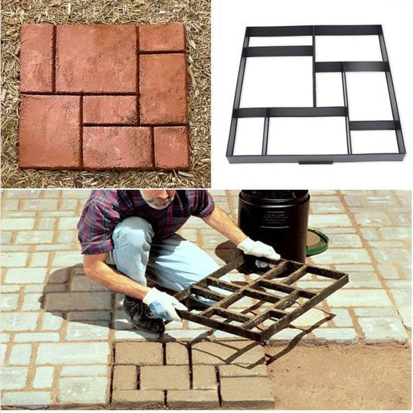 Garden Diy Plastic Patio Paving Cement Yard Brick Stone Road Path