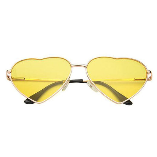 yellow heart shaped sunglasses