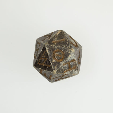Twenty-sided die (icosahedron) with faces inscribed with Greek letters,2nd century B.C.–4th century A.D.