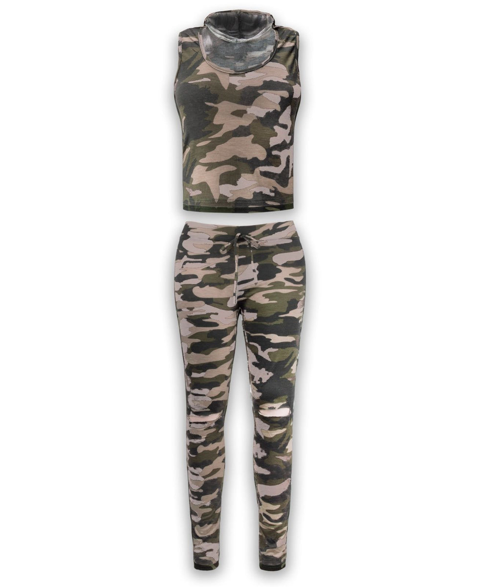 ripped camo joggers