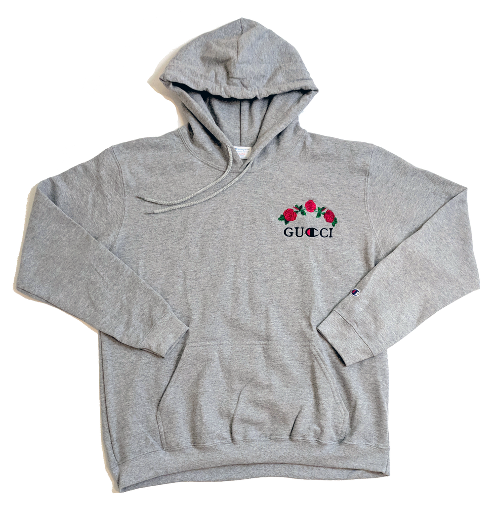 hoodie with embroidered rose
