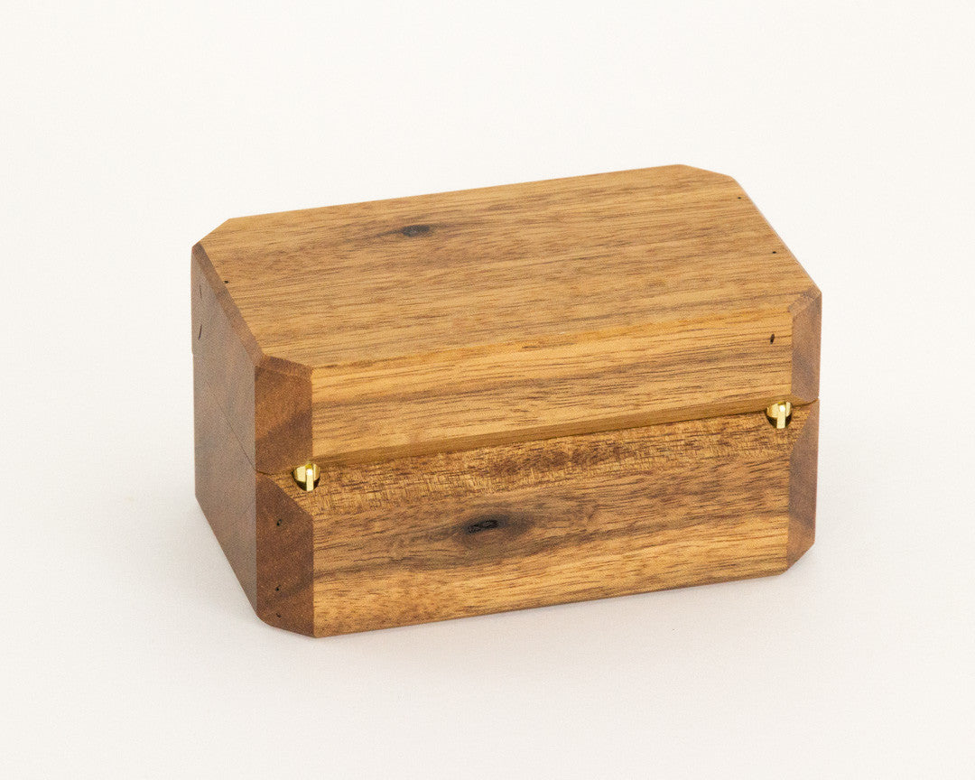 The Elegance Wooden Double Ring Box is handcrafted from