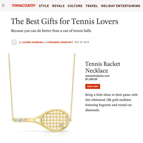 Alexandra Jules Tennis Racquet necklace