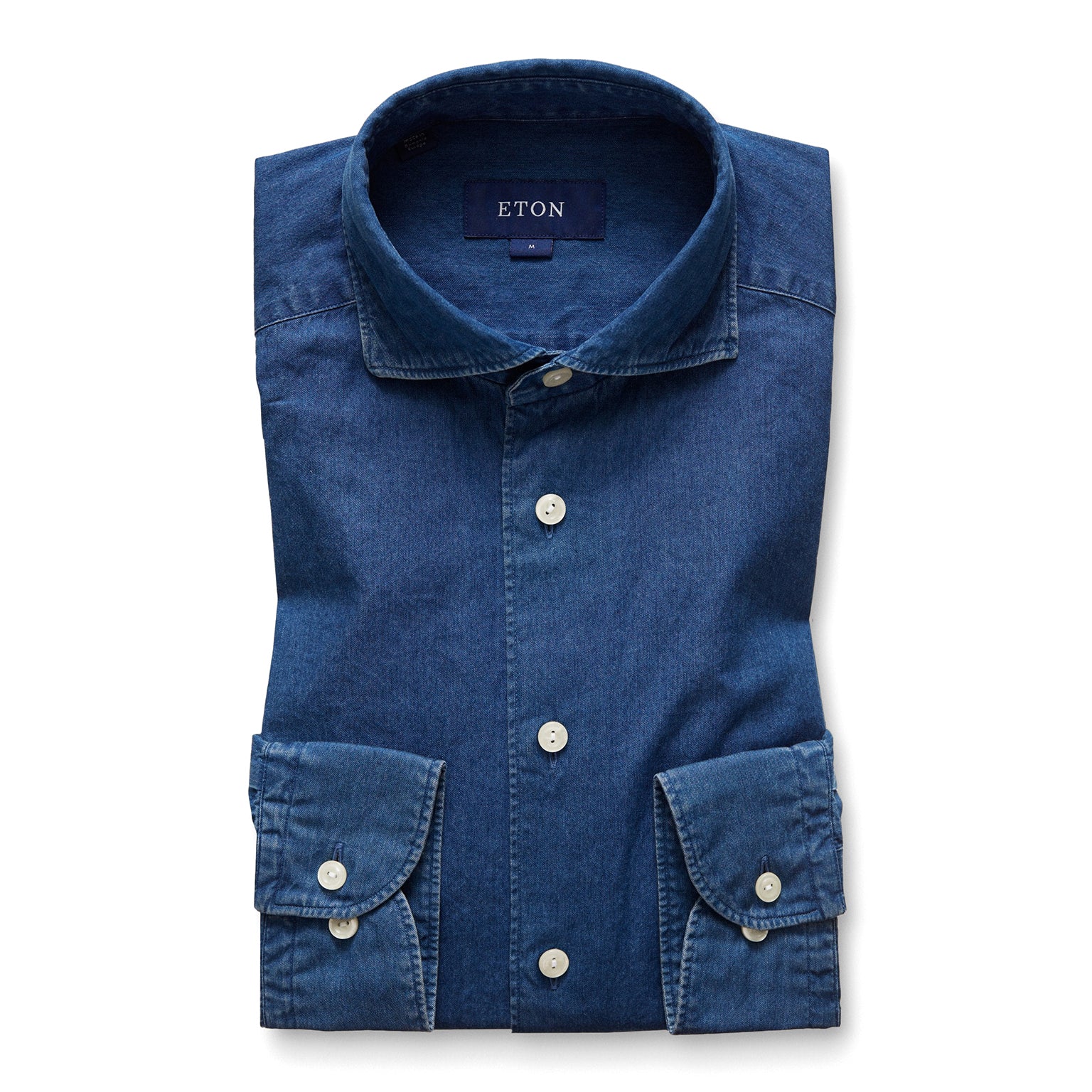 optocht Vallen radioactiviteit Eton Men's Slim-Fit Mid-Blue Lightweight Denim Shirt – J&Z Couture