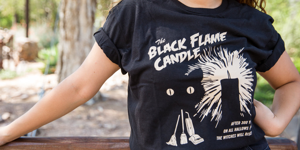 black flame candle tee hocus pocus