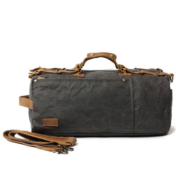 Handmade Canvas Leather Duffle Bag Men Travel Bag FX99981 – Unihandmade