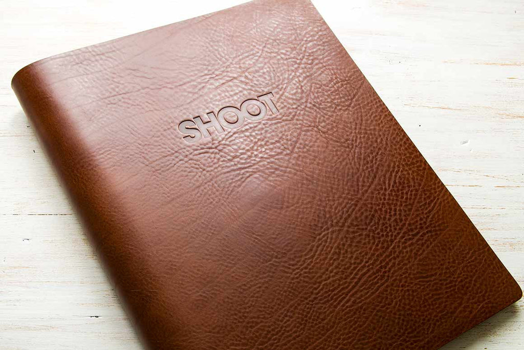 custom leather debossed portfolio book