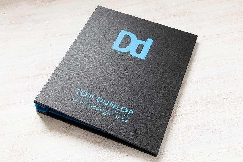 H&Co Personalisation of Blue Foil on Custom Portfolio