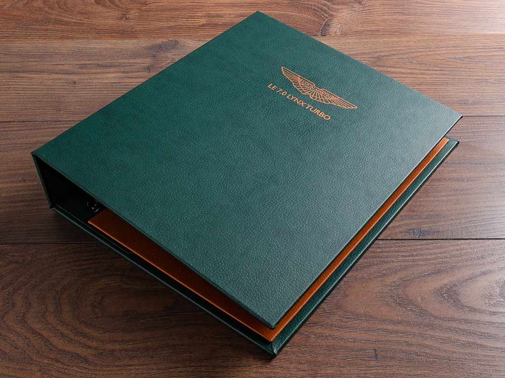 a4 vehicle document and history binder for classic car with personalised cover