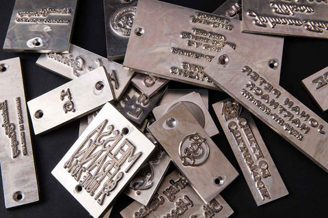 metal debossing personalisation plates