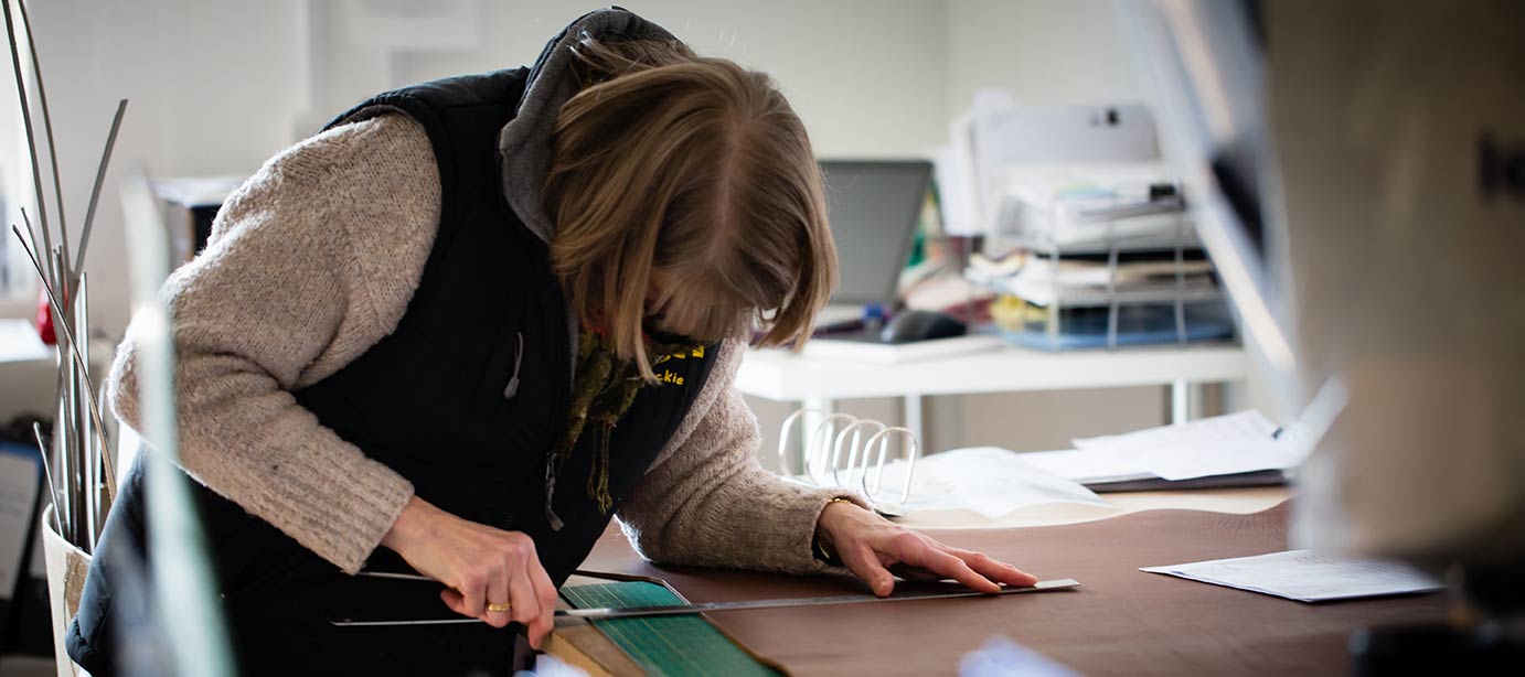 jackie hartnack at work making custom boxes