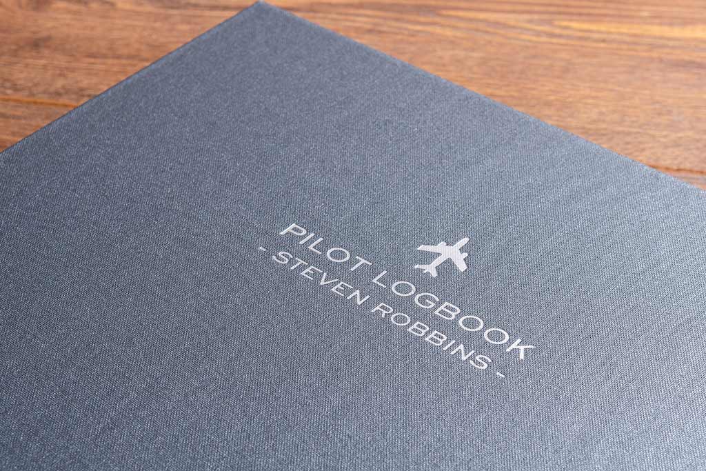 foil embossed personalisation on logbook slipcase cover