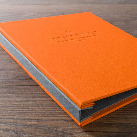 orange fabric hidden screw post portfolio book