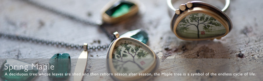 Spring Maple Hand Painted Jewelry | Ananda Khalsa Jewelry 