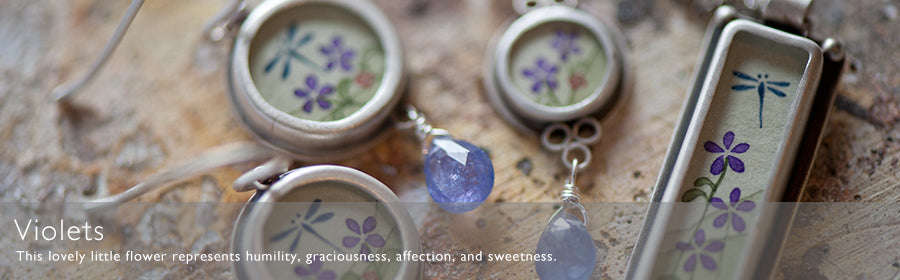 Violets Hand Painted Jewelry | Ananda Khalsa Jewelry 
