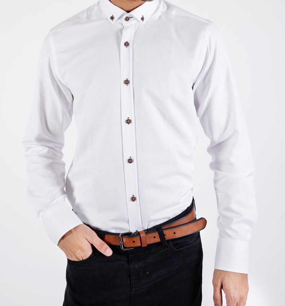plain white button down shirt