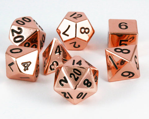 copper metal d&d dice