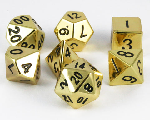 gold metal d&d dice 