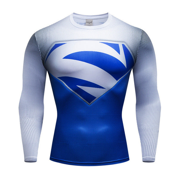 White Superman Long Sleeve Compression Shirt For Men I Am Superhero