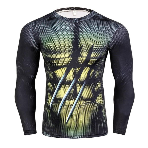 WOLVERINE Long Sleeve Compression Shirt for Men ME SUPERHERO