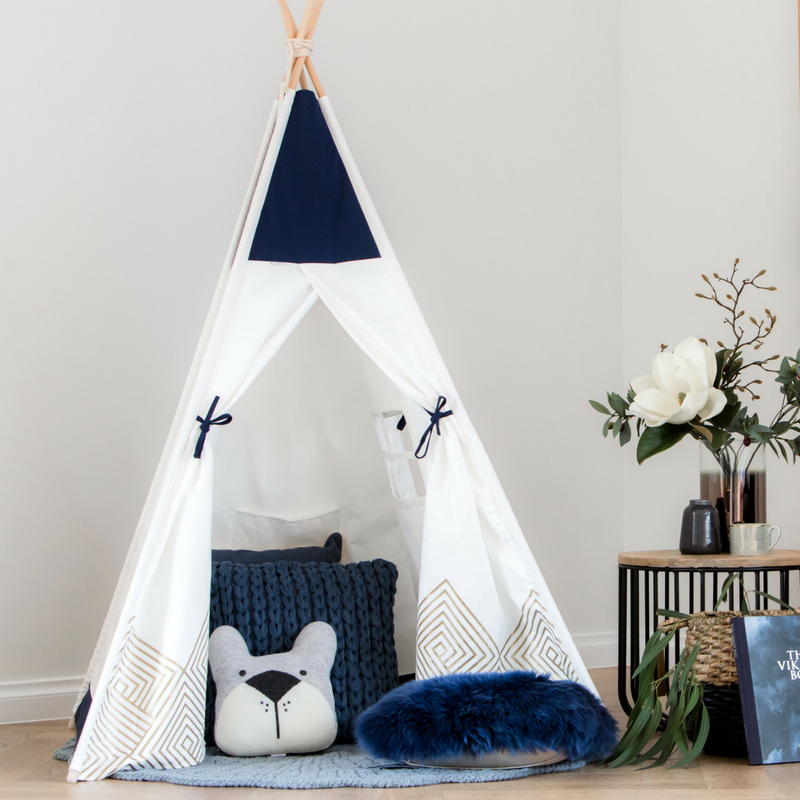 Kids first birthday gift idea kids teepee tent play buy now Blue Teepee