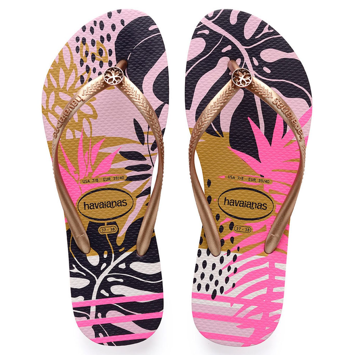 Havaianas flip flop - Ladies Slim Foliage - rose quartz