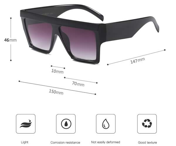 Designer Flat Top Sunglasses