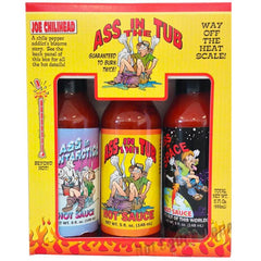 Ass in the Tub, Ass in Space, and Ass in Antarctica Hot Sauce 5oz 3 Pack
