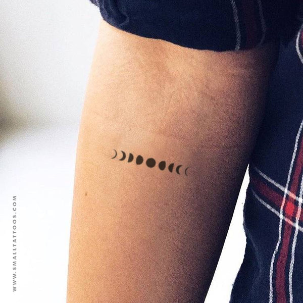 Small moon phases temporary tattoo