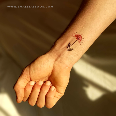Red spider lily temporary tattoo