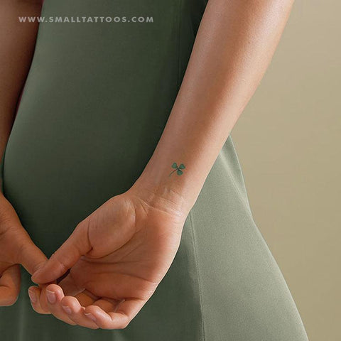 Watercolor clover temporary tattoo