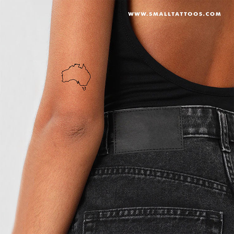 historisk leninismen Utallige Australia Map Temporary Tattoo (Set of 3) – Small Tattoos