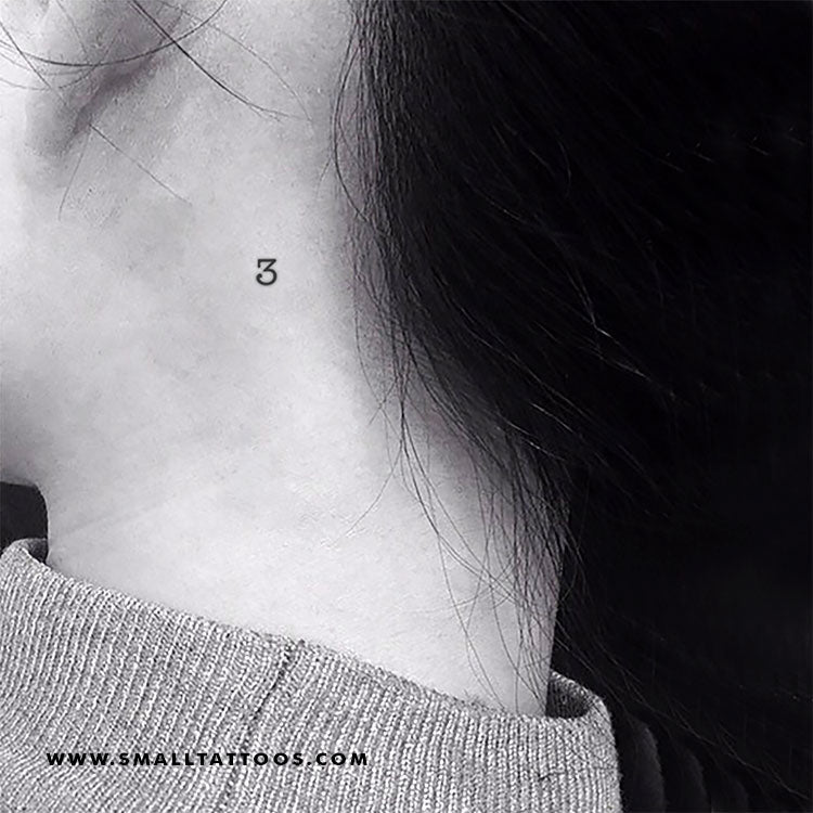 Number 3 Temporary Tattoo (Set of 3) – Small Tattoos