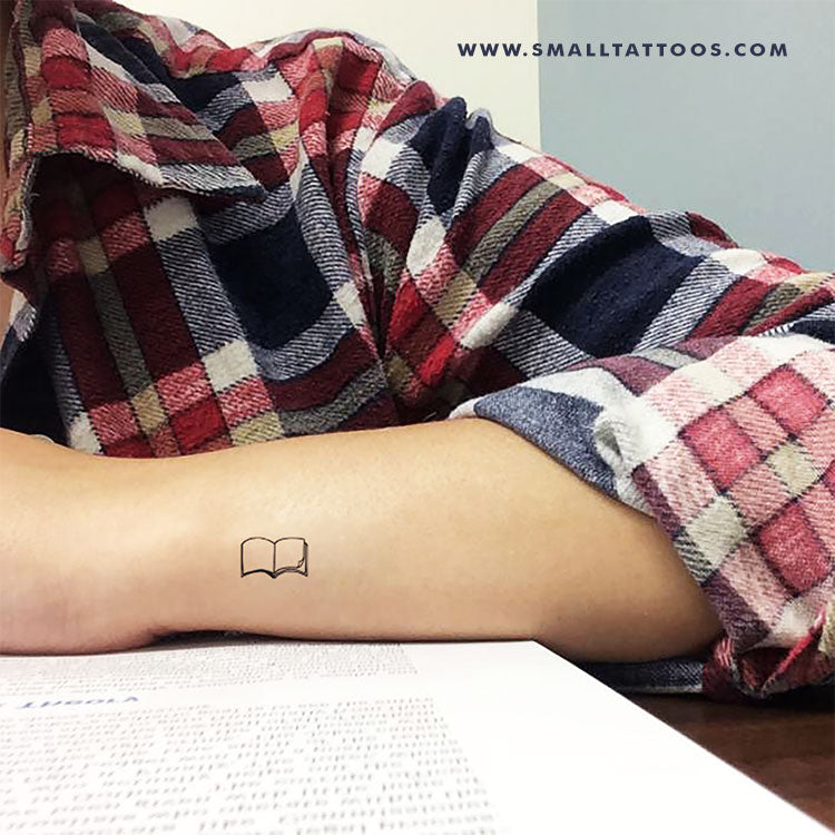 Minimalist Book Temporary Tattoo (Set of 3) – Small Tattoos
