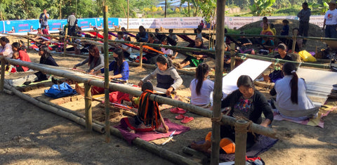 About 60 weavers (only women weave here) brought their looms and participated in the 3-day festival.