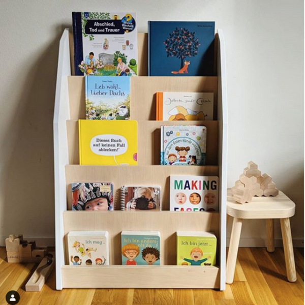 front facing bookshelf