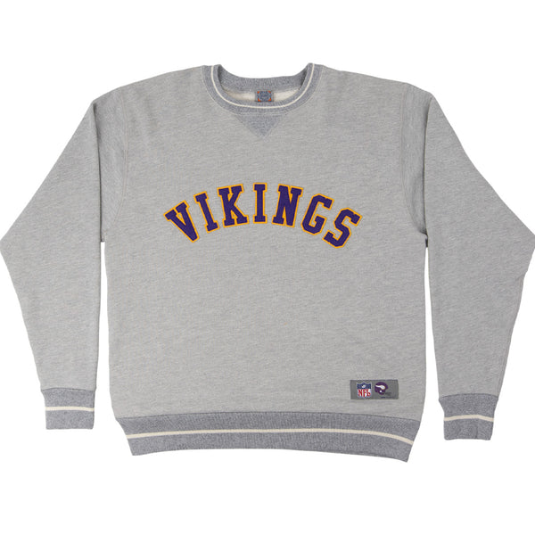 Zubaz Minnesota Vikings Athletic Heather Gray Crew Neck Sweatshirt w/ Single Color Zebra Graphic, Extra Large