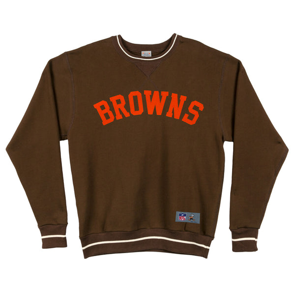 Zubaz Cleveland Browns Brown/Fire Red Static Crew Neck Sweatshirt, Fire Red/Brown, XXLarge