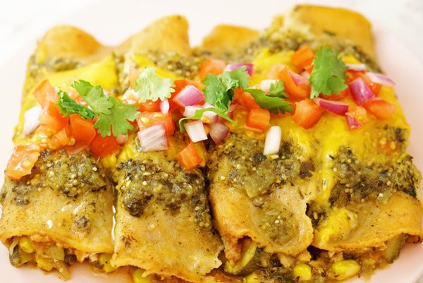 Chicken and Vegetable Mexican Enchiladas with Wild Siberian Chaga Mushroom medicinal superfood dual extract powder Gluten Free Dairy Free paleo recipe easy simple delicious